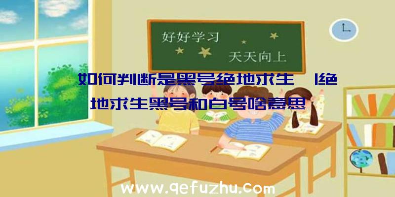 「如何判断是黑号绝地求生」|绝地求生黑号和白号啥意思